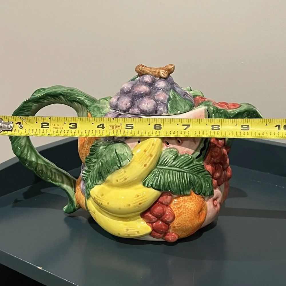 Fitz‎ and Floyd Calypso Fruit Tea Pot 40 oz 1988